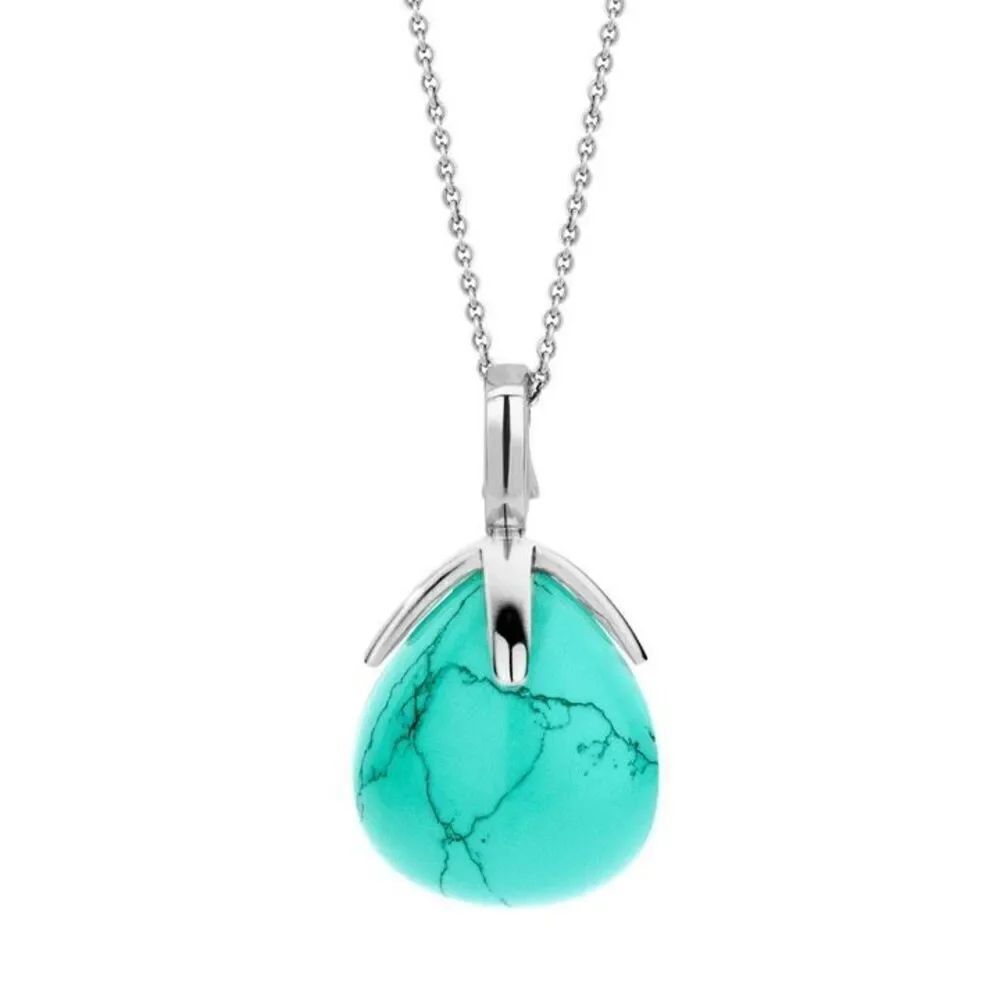 NWOT Ti Sento Turquoise and Sterling Silver Drop Pendant Charm (Large)